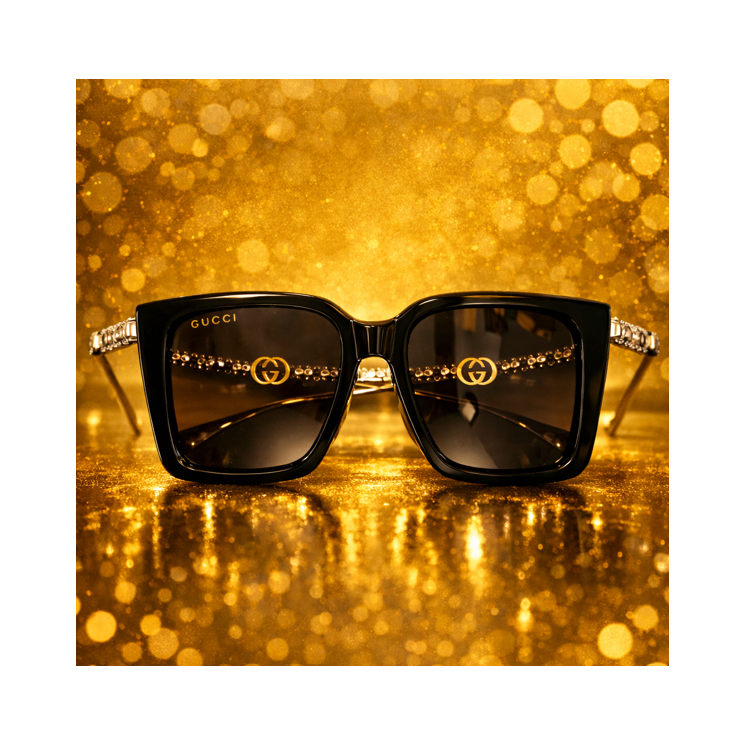 GUCCI GUCCI GG1967S 002 women's black sunglasses. Designer sunglasses and optical frames wholesale